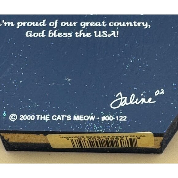 Stars & Stripes Snowman Wooden Decorative Piece By The Cats Meow - Picture 4 of 8